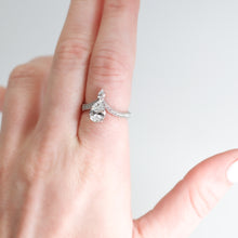 Load image into Gallery viewer, Pear Shaped Tiara Style Diamond Ring