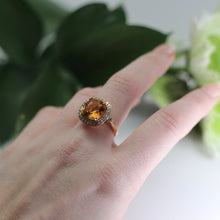 Load image into Gallery viewer, Citrine and Diamond Ring