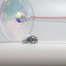 Load image into Gallery viewer, 3 Stone Emerald Cut Diamond Ring