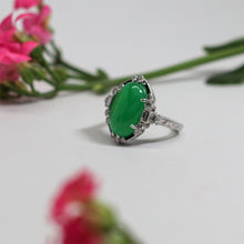 Load image into Gallery viewer, Jadeite Black Enamel and Diamond Ring