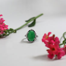 Load image into Gallery viewer, Jadeite Black Enamel and Diamond Ring