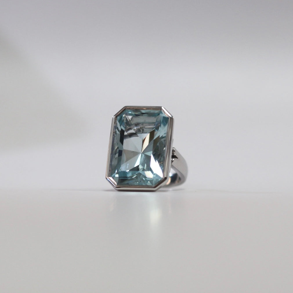 Custom 26.72ct Aquamarine Ring