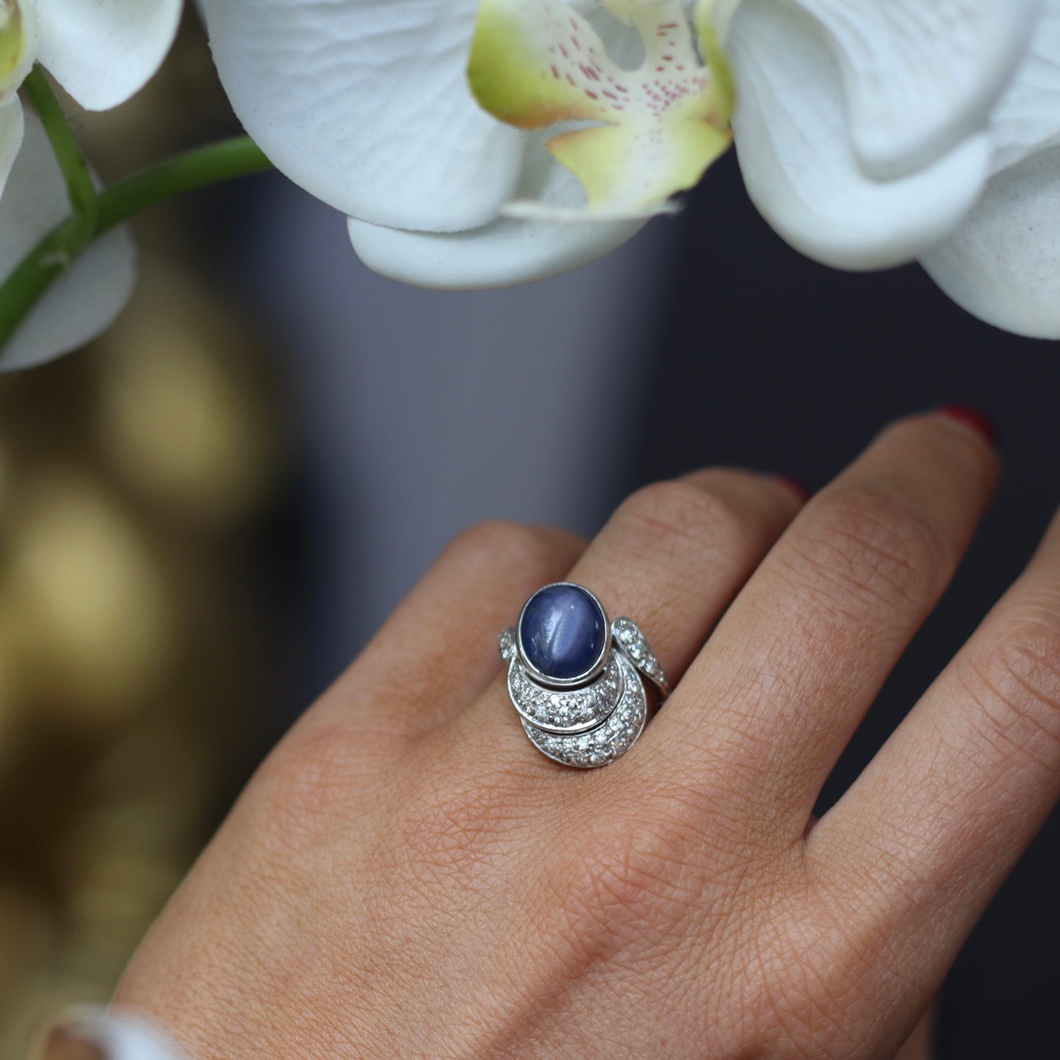 4ct Petri Blue Sapphire Ring