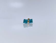 Load image into Gallery viewer, Estate 14kt Yellow Gold 1.25ctw Blue Topaz Kite Earrings
