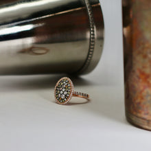 Load image into Gallery viewer, Multi Colored Diamond Rose Gold Ring
