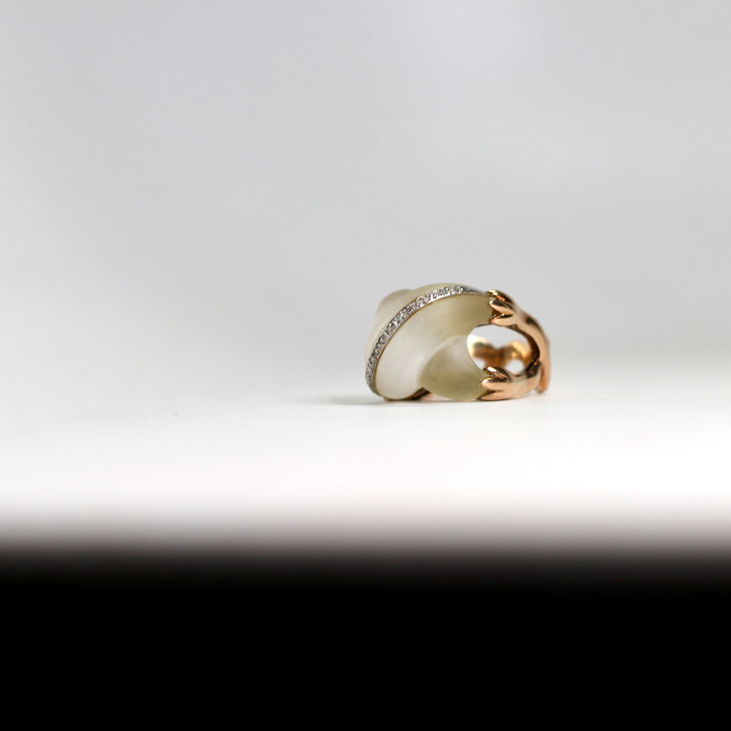 Statement Rock Crystal Diamond Ring