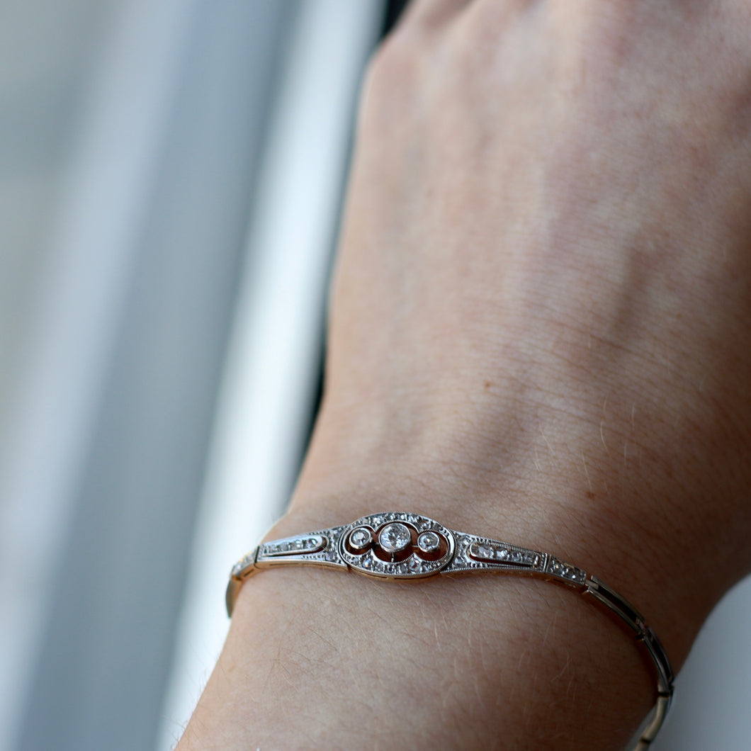 Gold and Platinum Edwardian Bracelet