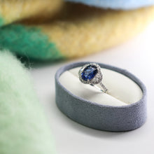 Load image into Gallery viewer, Blue Sapphire and Diamond Ring
