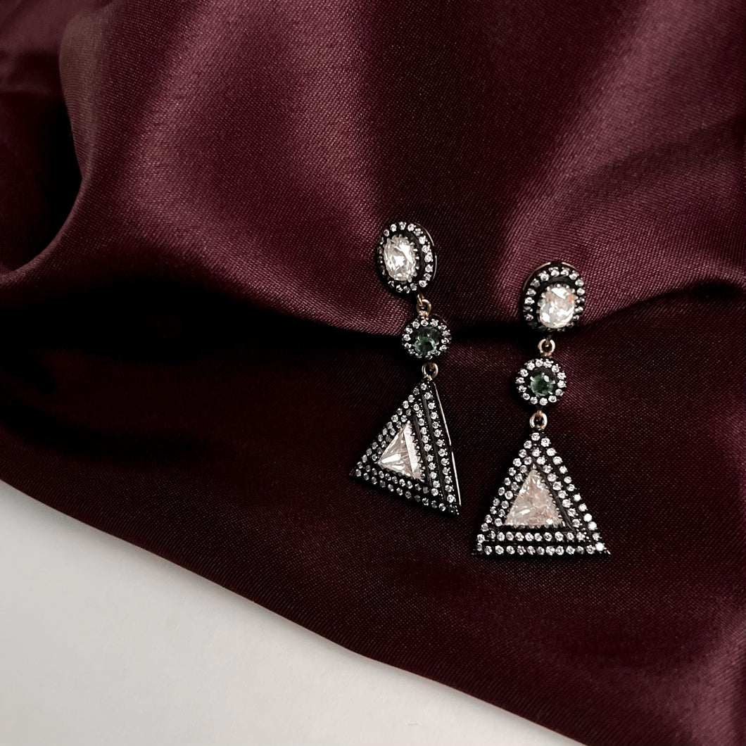 Vintage and Diamond Emerald Earrings