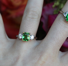 Load image into Gallery viewer, 2.12ct Radiant Tsavorite Garnet Ring
