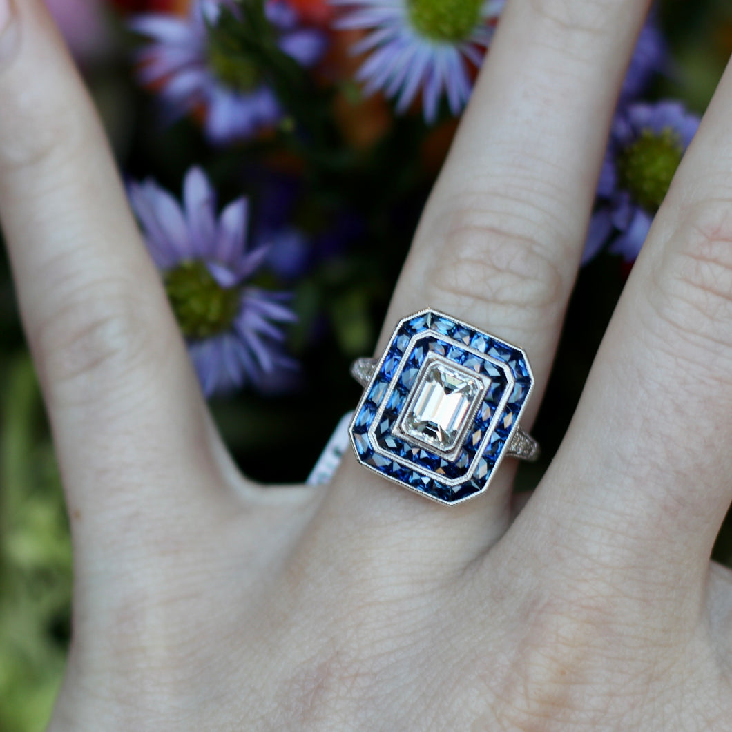 Blue Sapphire Diamond Ring