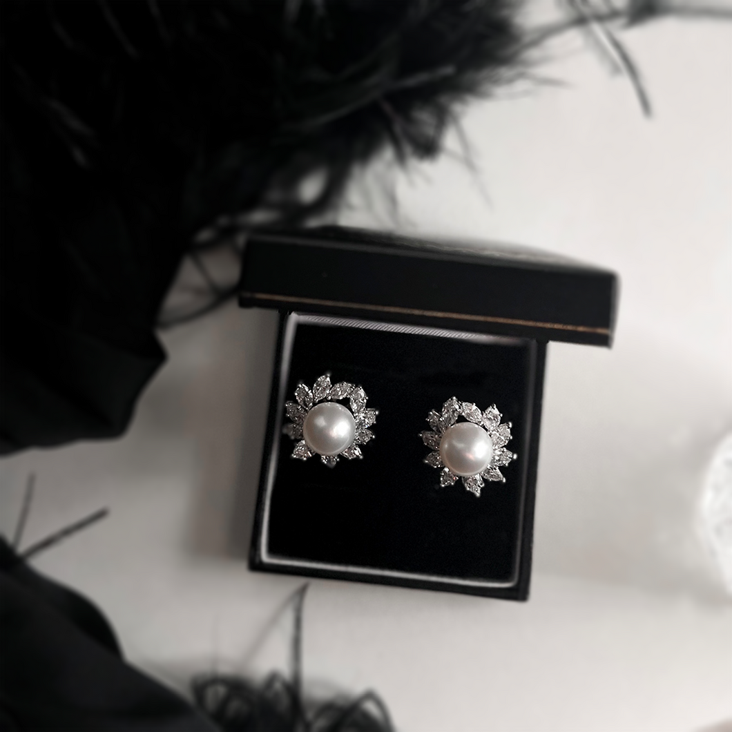 Fine Pearl and Diamond Earrings