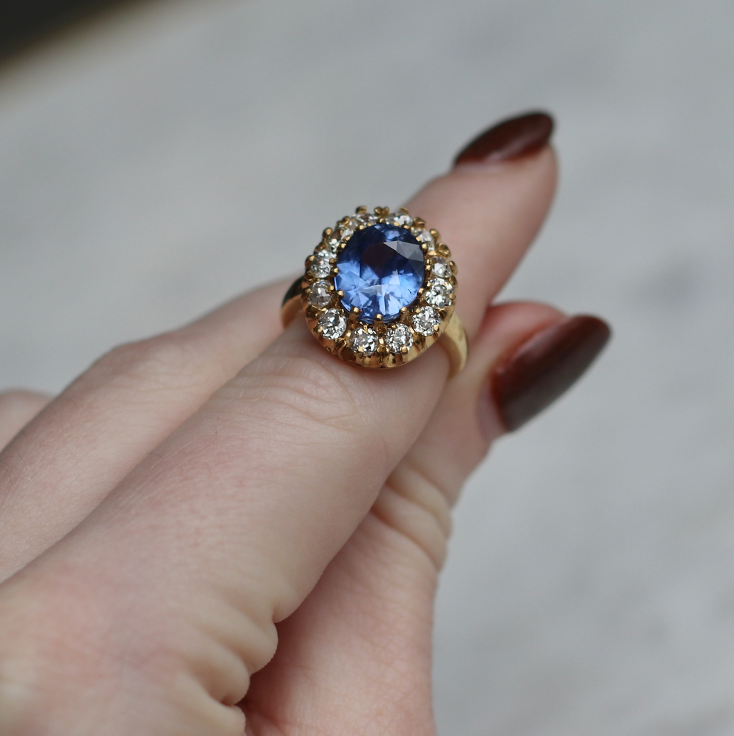 5.12ct Ceylon No Heat Sapphire Ring