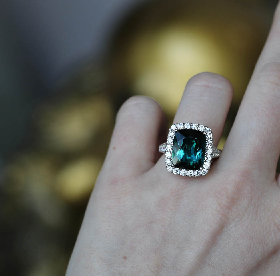 9.22ct Blue Tourmaline Ring