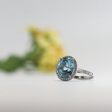 Load image into Gallery viewer, 5.85ct Aquamarine and Diamond Ring
