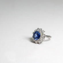 Load image into Gallery viewer, Cushion Cut Blue Sapphire Ring
