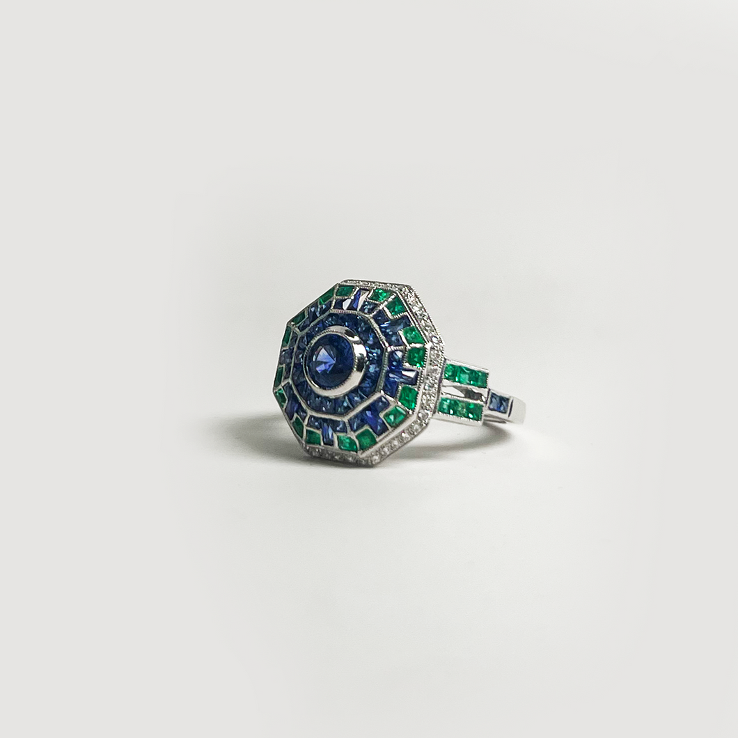 Deco Inspired Bullseye Ring