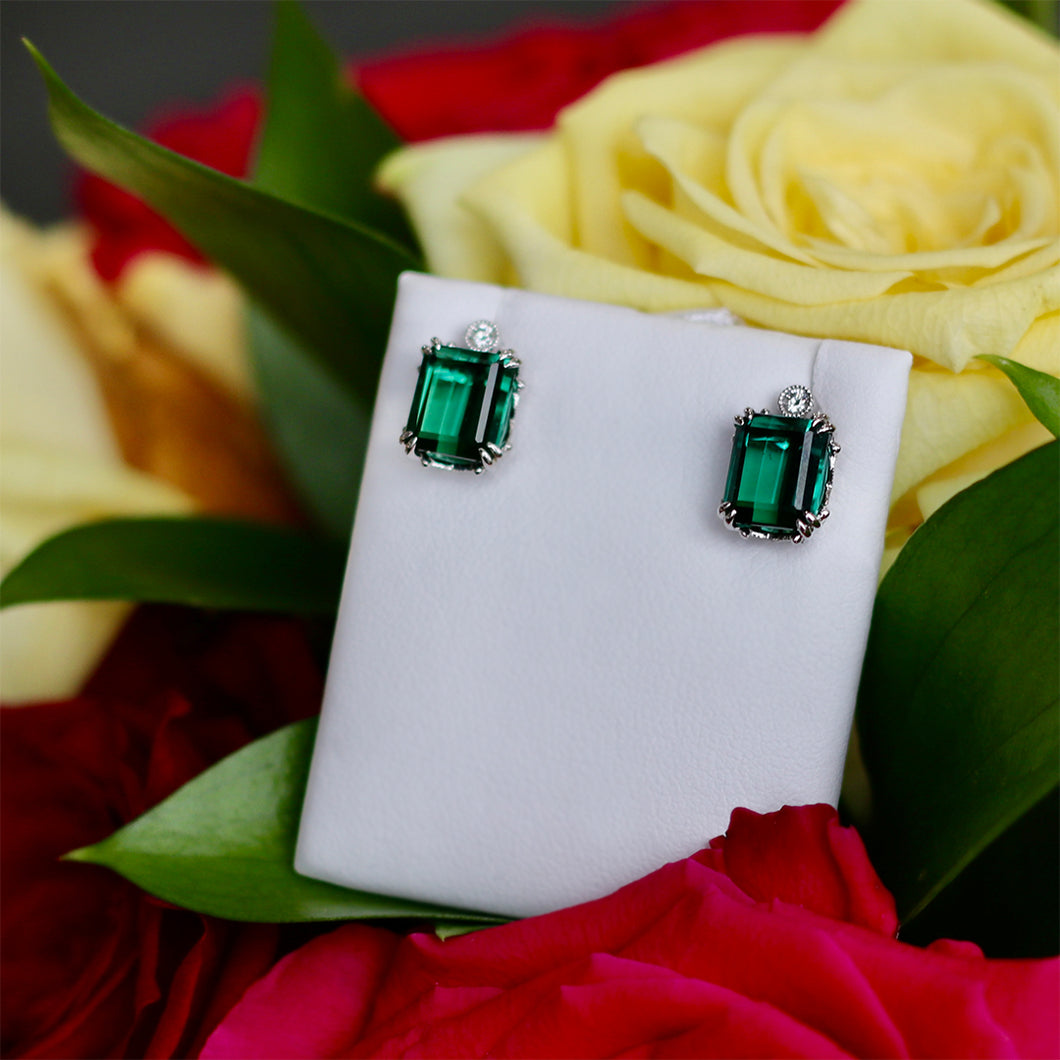 5.41ctw Green Tourmaline Earrings