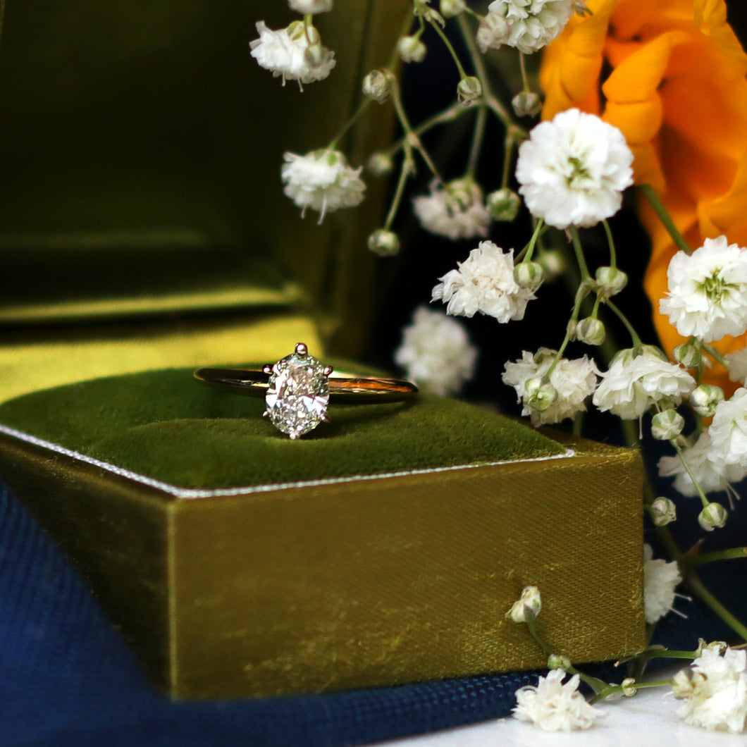 14kt Yellow Gold 0.68ct Oval Diamond Ring