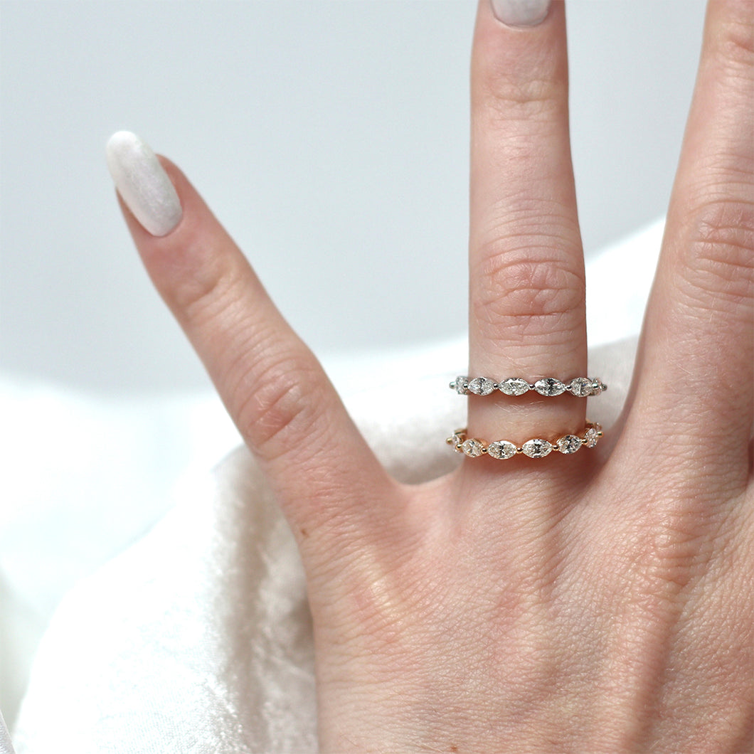 White Gold Custom Marguise Cut Diamond Band