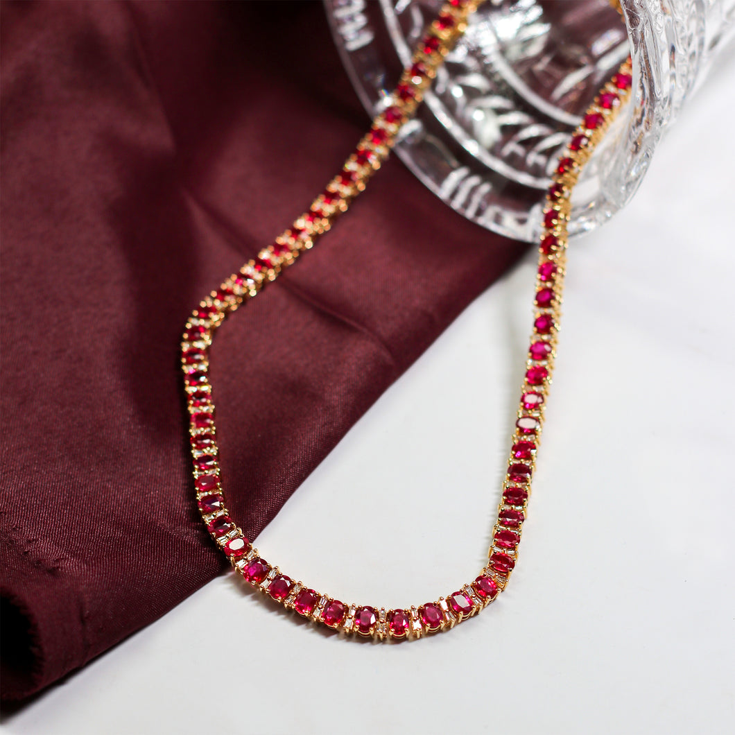 Burma Ruby and Diamond Necklace